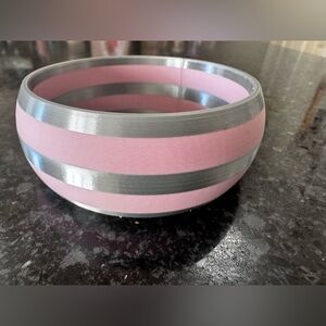 Pink and Silver Striped Bangle Bracelet - 3D Printed